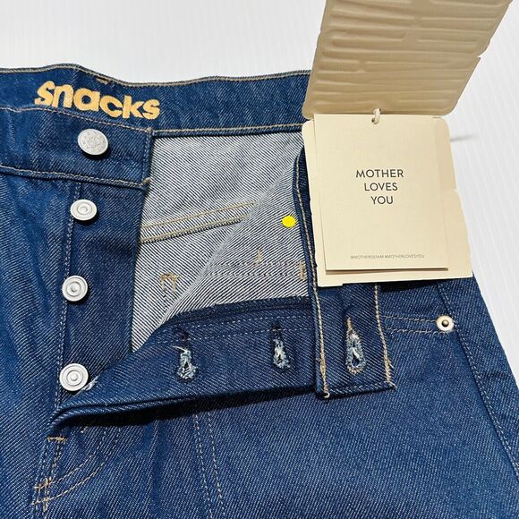 Mother SNACKS! Size 32 The Smoothie Carpenter Sneak Jeans Blue Denim NWT $238 - Picture 8 of 16